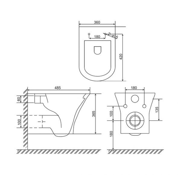 Приобрести унитаз подвесной sole omega безободковый