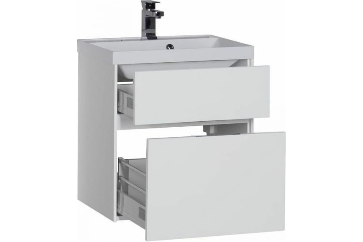 Приобрести aquanet тумба с раковиной латина 60 см, белая (2 ящика)