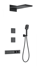 Душевая система с термостатом встраиваемая WONZON & WOGHAND, Черный матовый (WW-D4538-A-MB)
