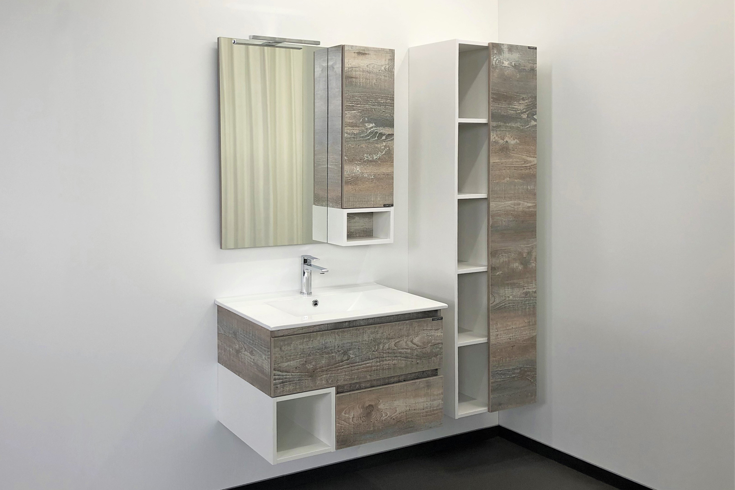 Приобрести сomforty зеркало-шкаф "турин-75" дуб бежевый