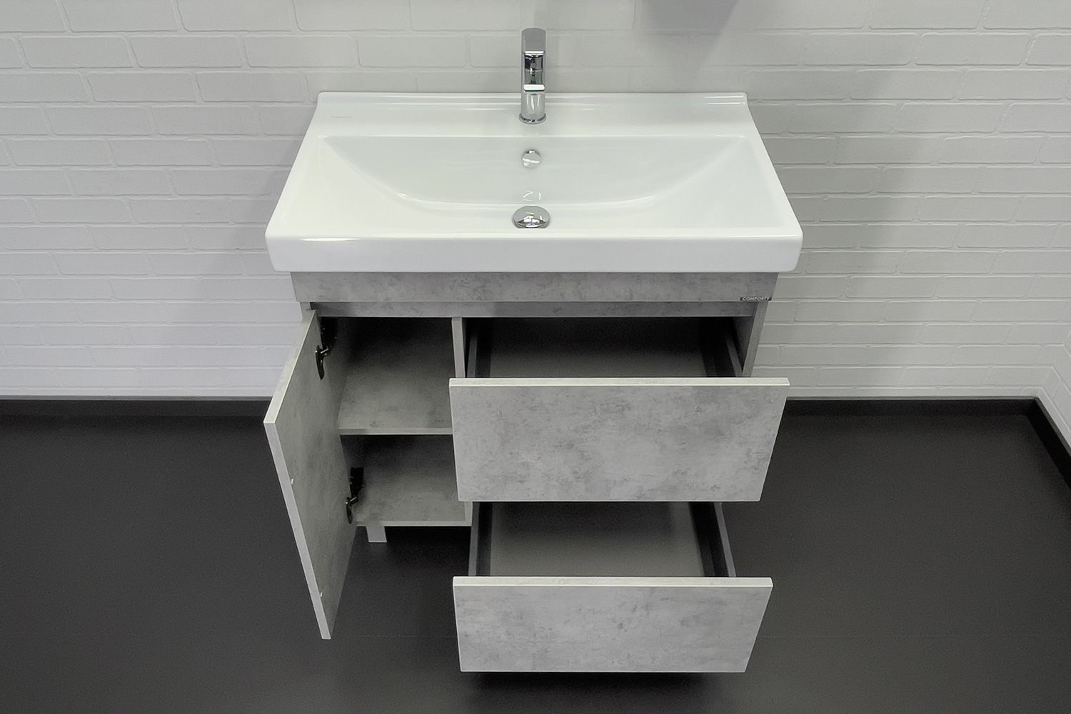 Приобрести сomforty тумба с раковиной осло-80н, светлый бетон