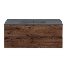 Vincea Тумба подвесная Mia 120 см, темное дерево с раковиной матовый антрацит VMC-2MC120RW;VBS-13120MA