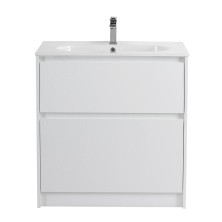 BelBagno Тумба с раковиной KRAFT 80 см, напольная Bianco Opaco, раковина белая LOV-800-LVB