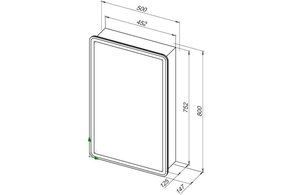 Приобрести aquanet зеркальный шкаф оптима 50 см, с led подсветкой