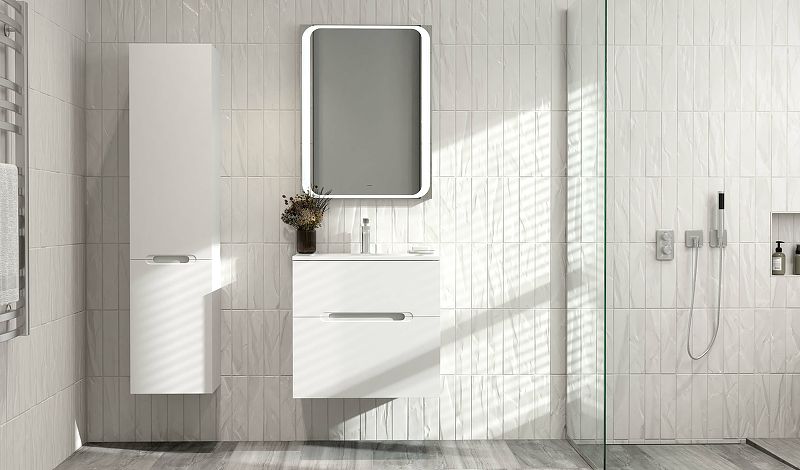 Приобрести jorno зеркало modul 65 см, с подсветкой, белое