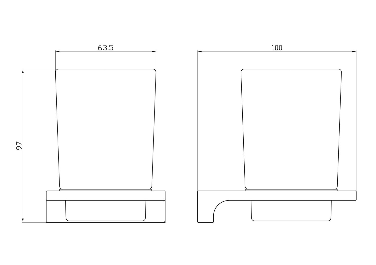 Приобрести стакан для зубных щеток с держателем wonzon & woghand eclipse, черный (ww-9121-bl)