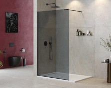 Cezares Душевая перегородка LIBERTA 120 см, серый\черный LIBERTA-L-1-120-120-GR-NERO