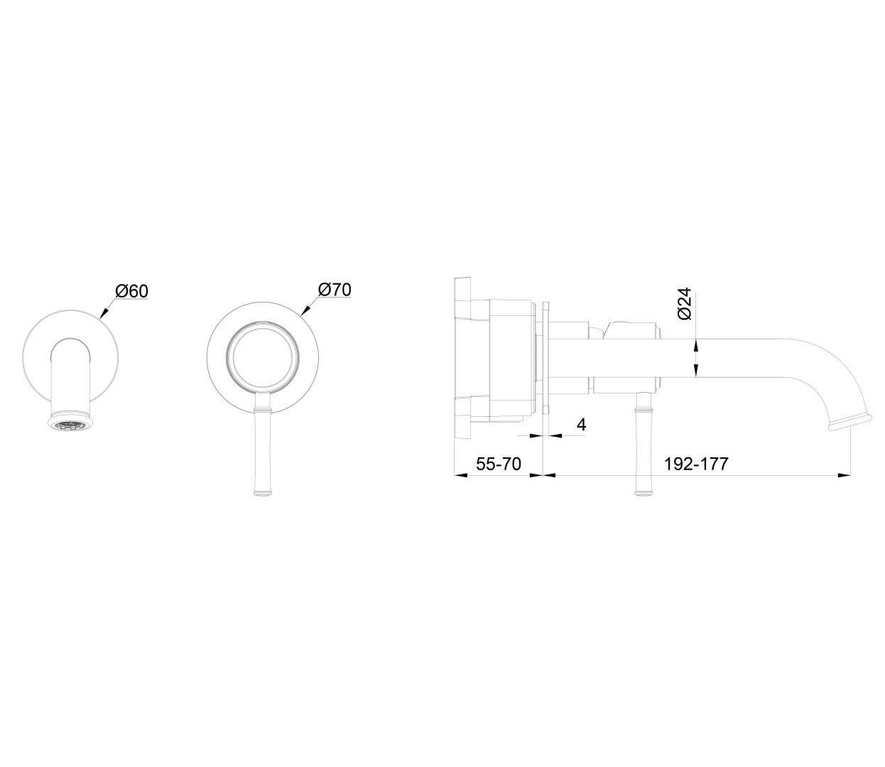 Приобрести смеситель для раковины встраиваемый wonzon & woghand tor, розовое золото (ww-88869073-rg)
