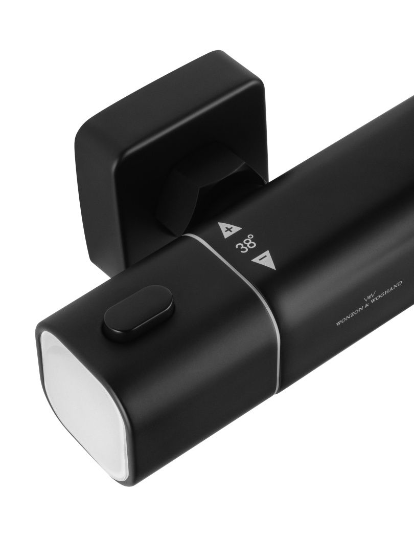 Приобрести смеситель для ванны с душем и термостатом wonzon & woghand solid, черный матовый (ww-c2011-a-mb)