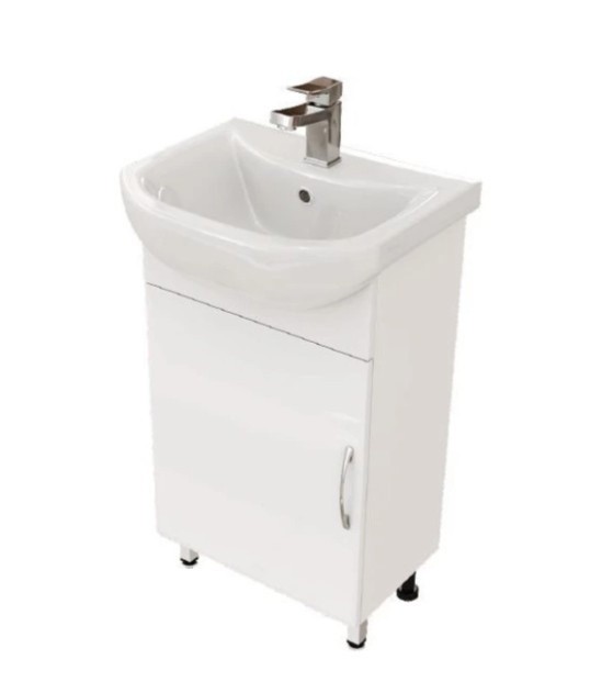 Приобрести mirsant тумба напольная оптима 55 см с раковиной балтика-55, белая ут000080926