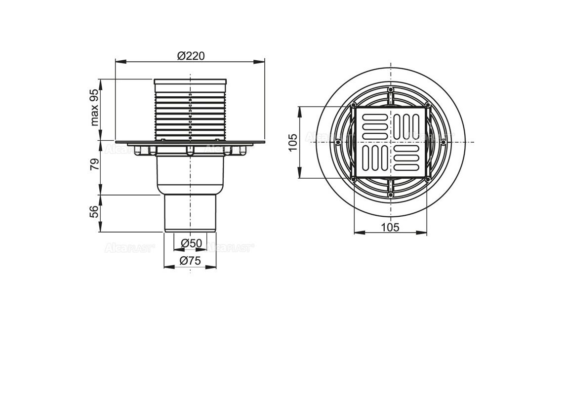 Приобрести сливной трап alcaplast apv201 