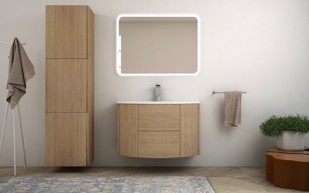 Приобрести cezares тумба подвесная с раковиной eden 121 см rovere tabacco, дерево 54842