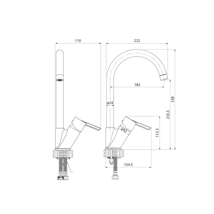 Приобрести iddis смеситель для кухни kitchen line 338мм, хром k11sb0ji05