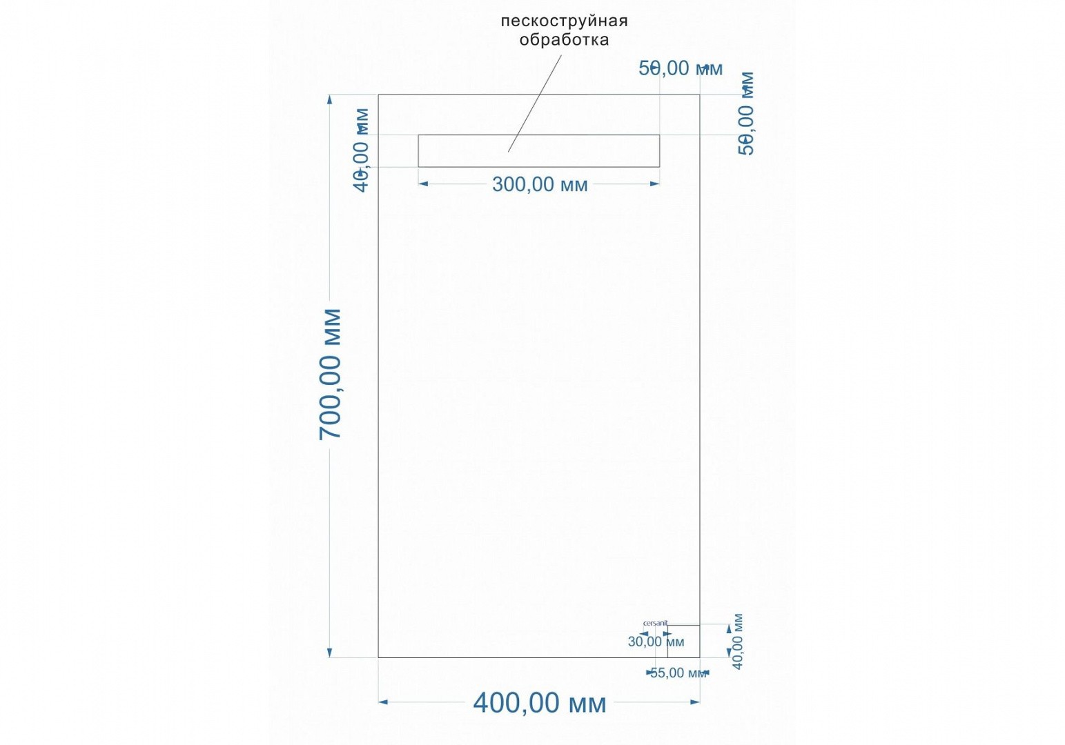 Приобрести зеркало cersanit base 010 led 40 см, lu-led010*40-b-os