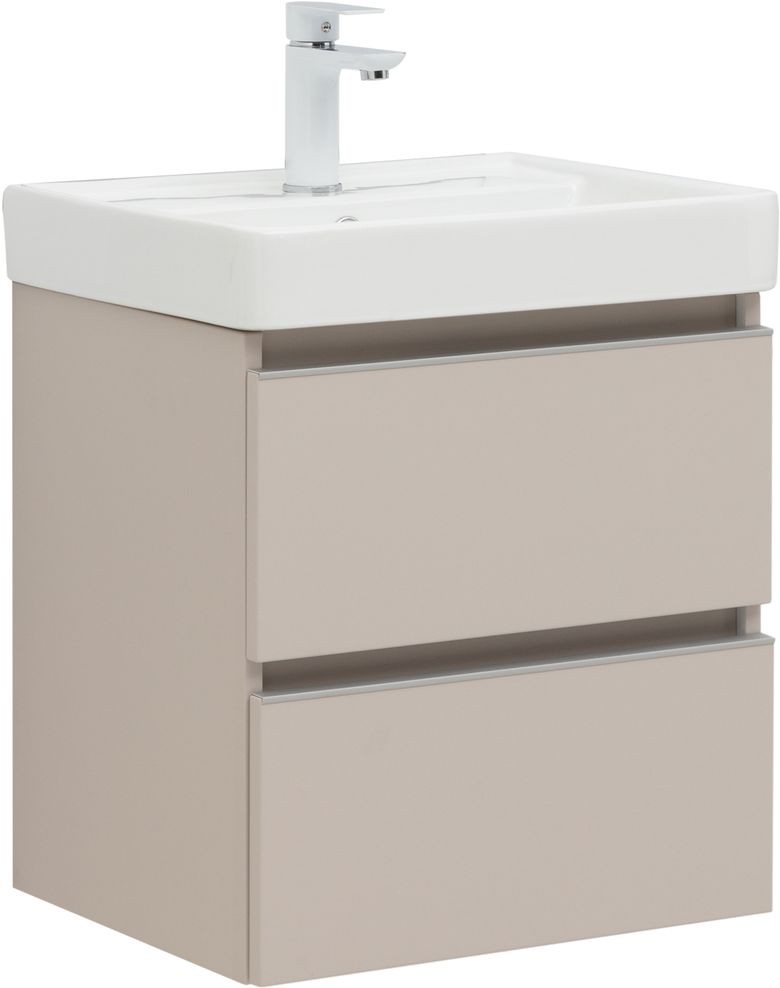 Приобрести aquanet тумба с раковиной вега 50 см, бежевый