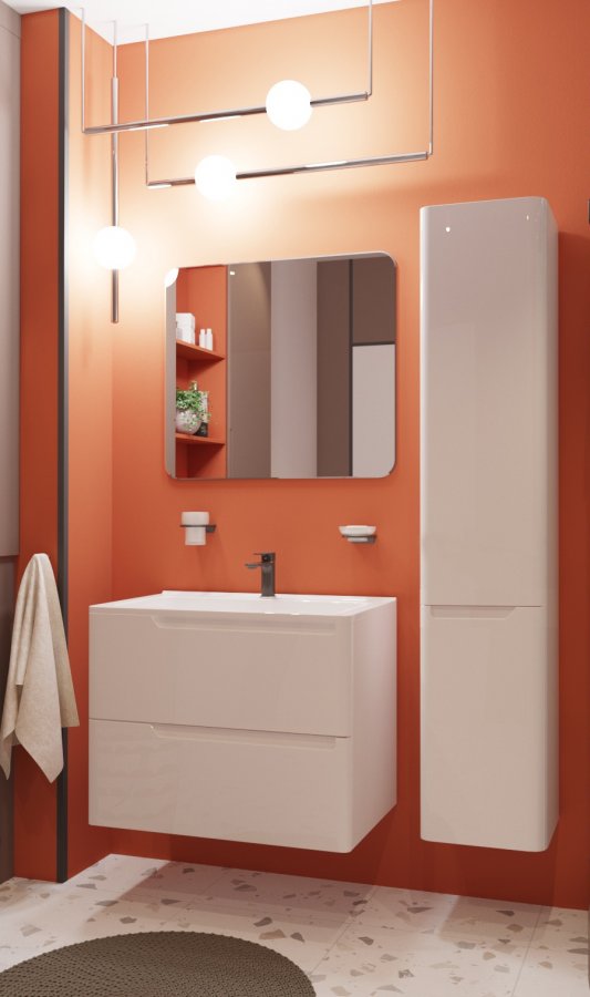 Приобрести estet тумба подвесная с раковиной kare luxe 80 см (2 ящика), белая фр-00005715