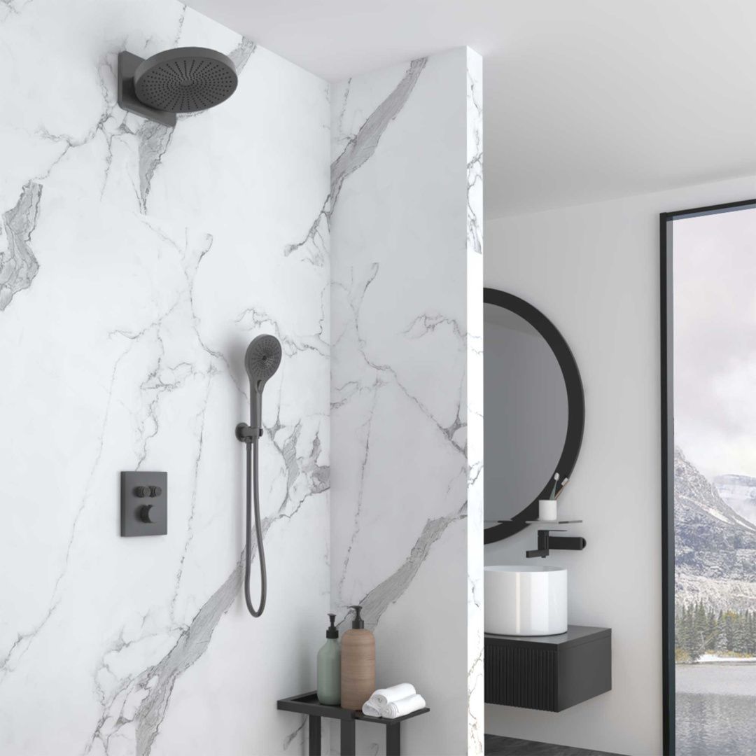 Приобрести vincea встраиваемая душевая система inspire, оружейная сталь vsfw-3i21mt1gm