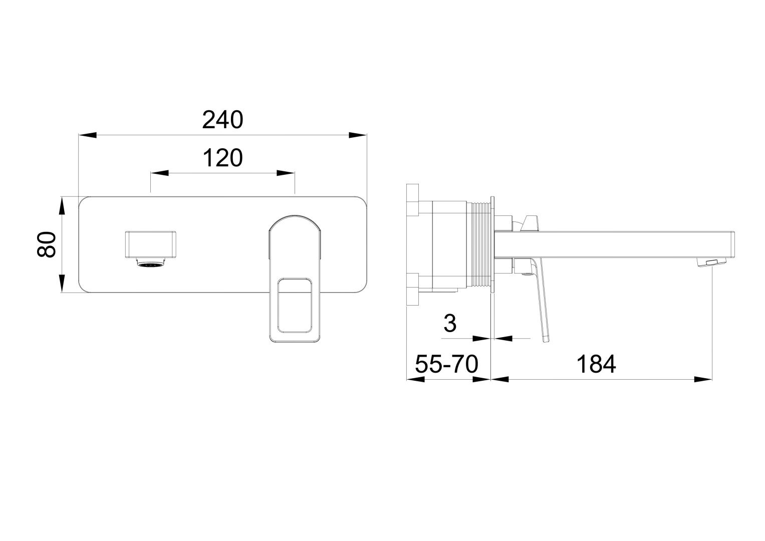 Приобрести смеситель для раковины встраиваемый wonzon & woghand frame, хром (ww-88869010-cr)