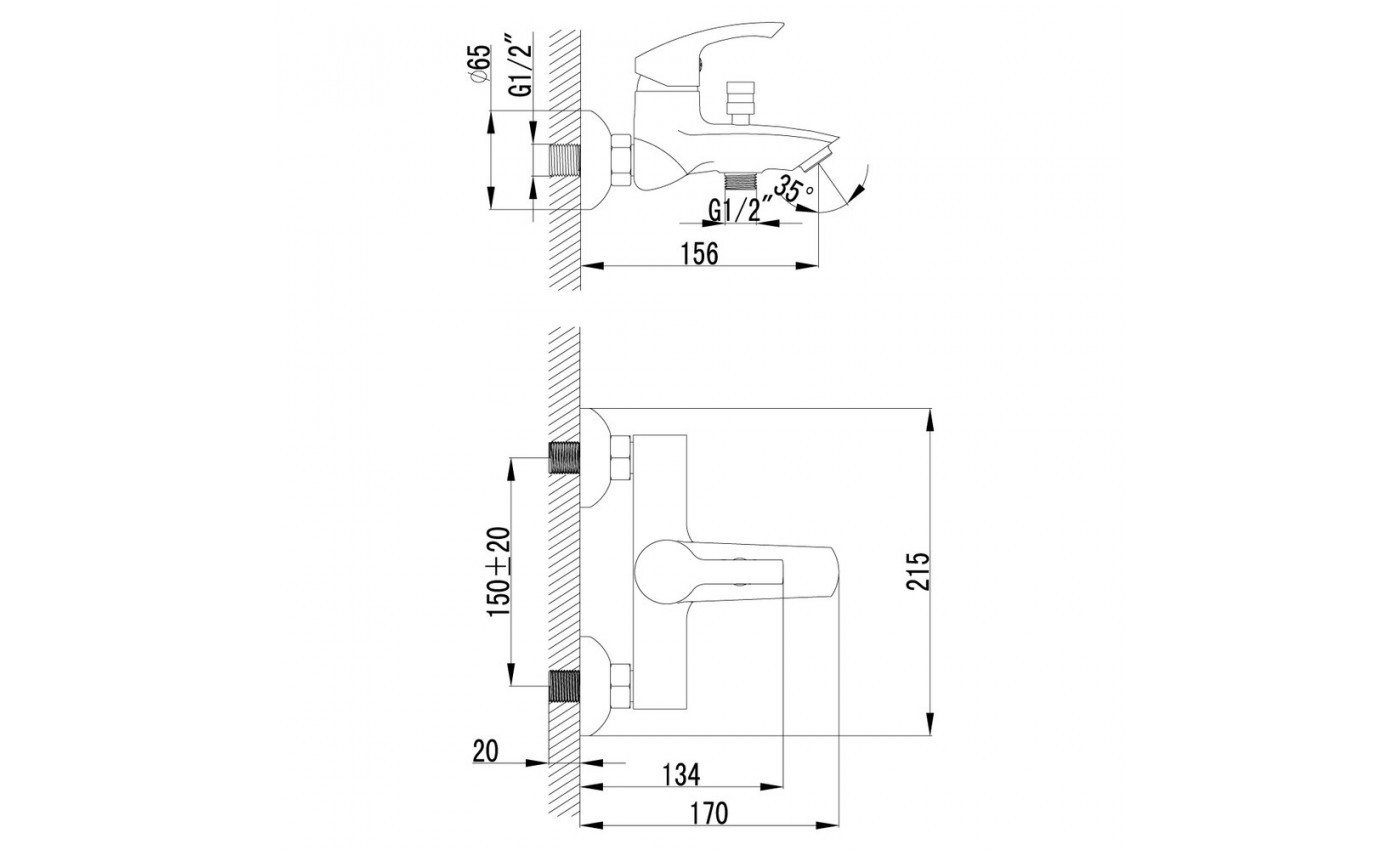 Приобрести lemark смеситель для ванны plus strike, хром lm1102c