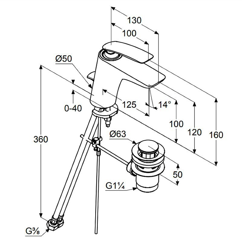 Приобрести kludi balance однорычажный смеситель для раковины, с донным клапаном, арт. 520230575