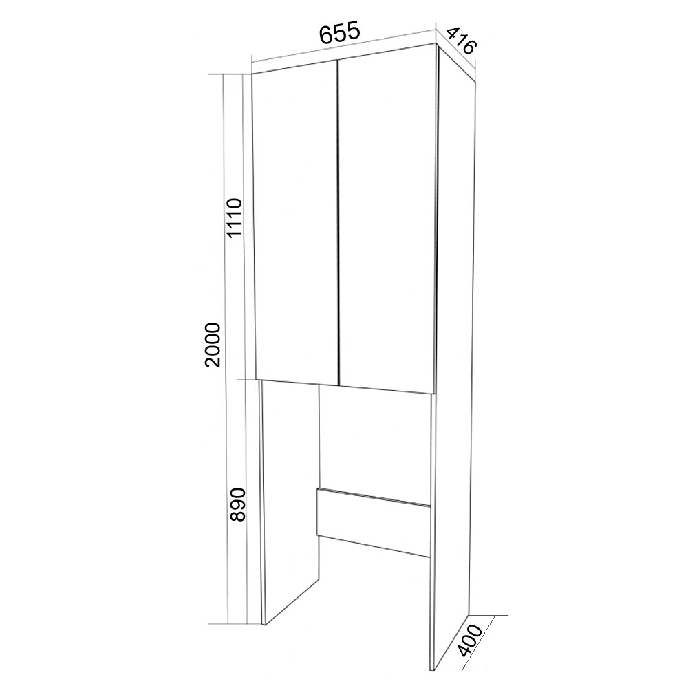 Приобрести loranto пенал над стиральной машиной стиль 40 65х200 см, белый ()cs00082331)