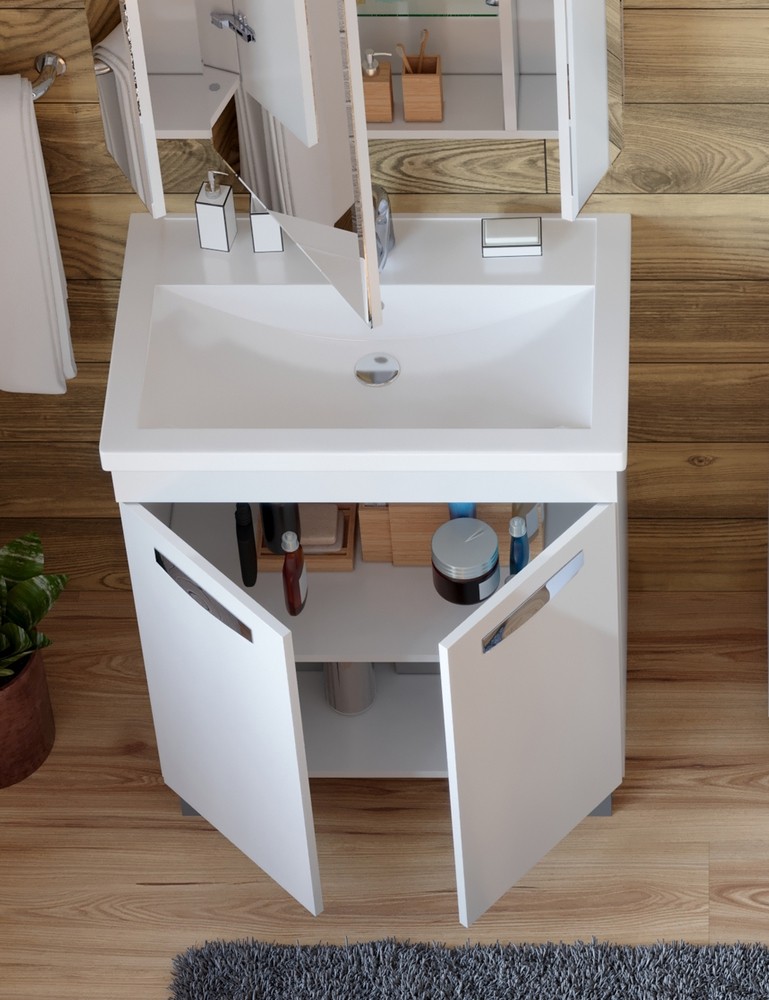 Приобрести vigo тумба с раковиной plaza 70см, 2 дверцы, напольная, белая tn.pla.fos.70.2d