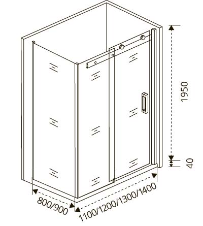 Приобрести bas стенка боковая puerta 90 см. хром/прозрачная sp-90-c-ch