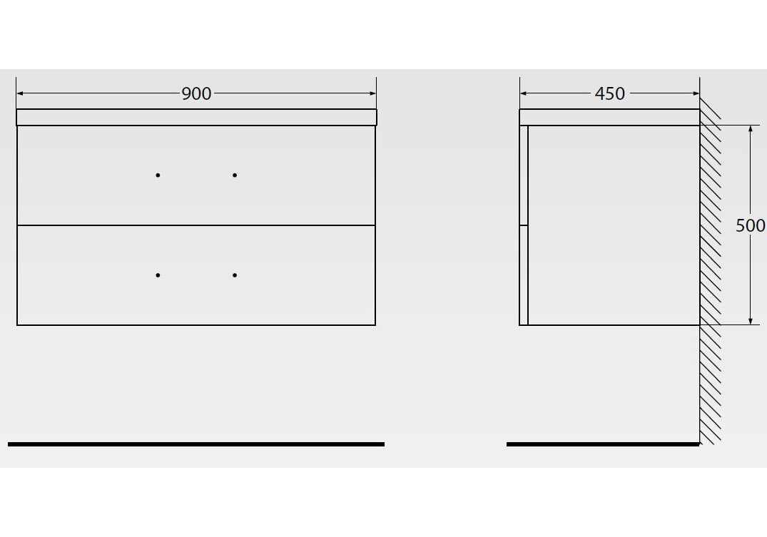 Приобрести тумба подвесная с раковиной belbagno aurora-900-2c-so-bl 90 см, bianco lucido