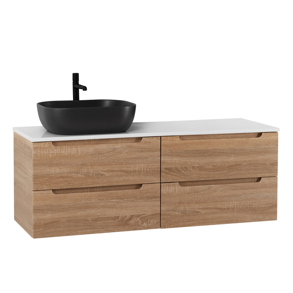 Приобрести belbagno тумба со столешницей etna 120 см, подвесная rovere bianco, раковина слева