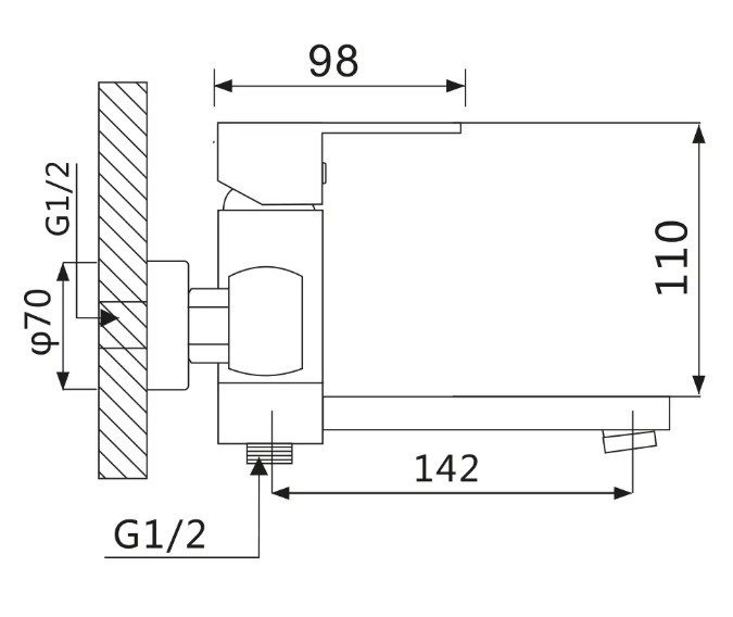 Приобрести смеситель для ванны vieir gunzi с ручным душем, хром v113531