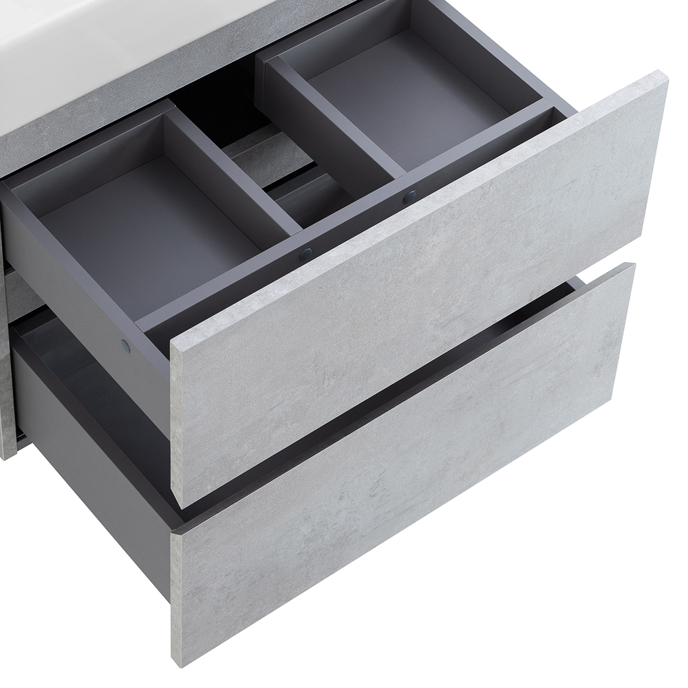 Приобрести cezares тумба подвесная с раковиной molveno 46 60 см beton, бетон molveno 46-60-2c-so-bet