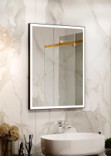 Continent Зеркало с подсветкой Frame Black 60х80 см, черное