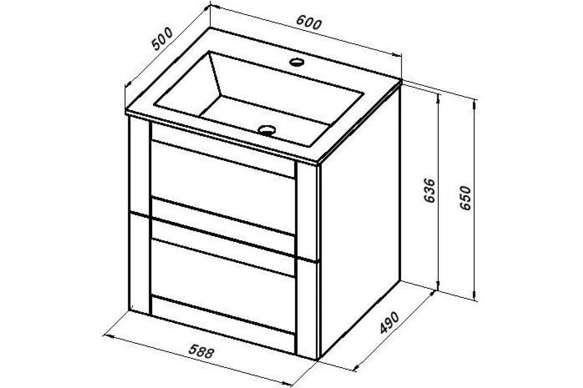 Приобрести aquanet тумба с раковиной терра 60 см, маренго