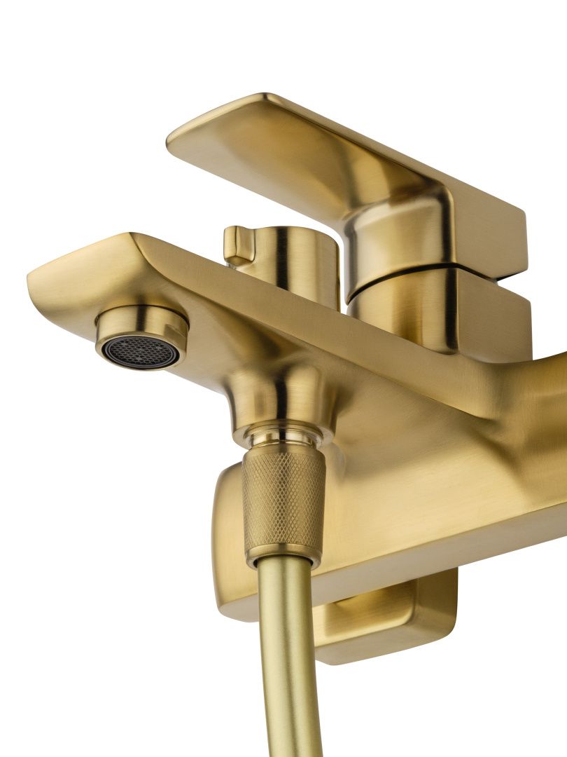 Приобрести смеситель для ванны с душем wonzon & woghand edge, брашированное золото (ww-88639003a-bg)