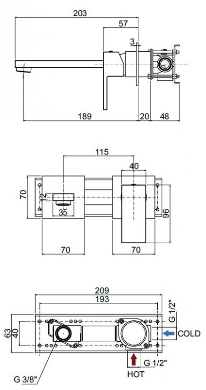 Приобрести cezares смеситель для раковины unika, скрытый монтаж, золотой unika-bli2-03/24