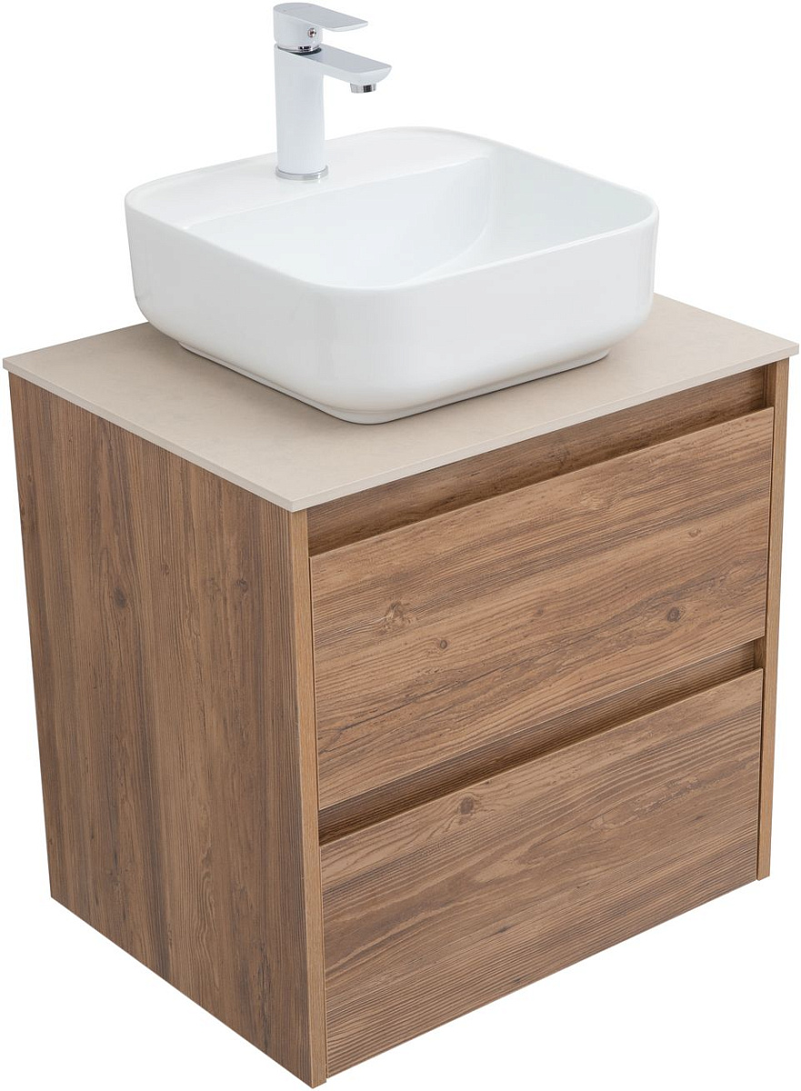 Приобрести aquanet тумба с раковиной nova lite 60 см, дуб шоколадный (2 ящика)