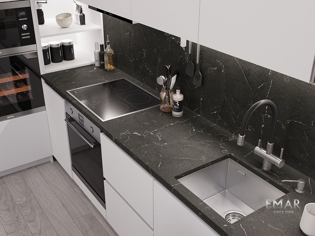 Приобрести emar кухонная мойка 44х42 см, сатин emb-131a pvd nano satine