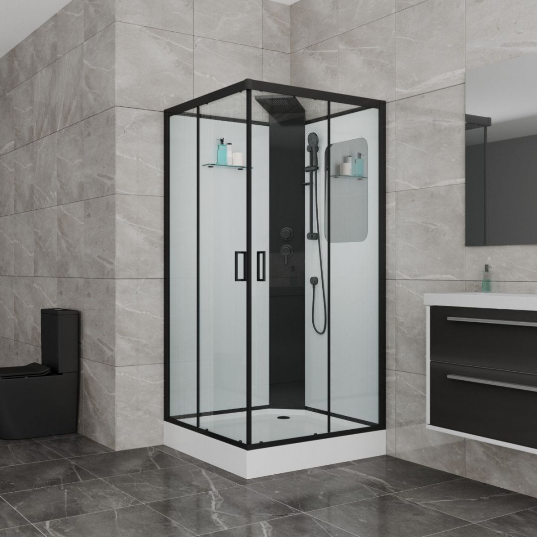 Приобрести grossman душевая кабина elegans 90х90 см, черная матовая gr251q