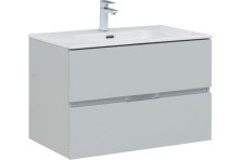Aquanet Тумба с раковиной Алвита New 80 см, 2 ящика, серый