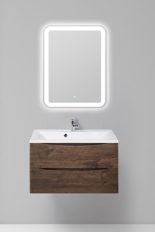 Приобрести тумба подвесная с раковиной belbagno marino-800-2c-so-rw-p 80 см, rovere moro