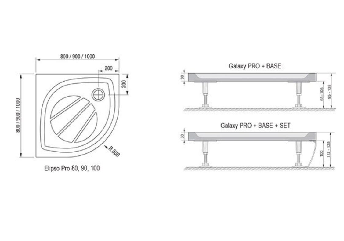 Приобрести поддон каменный ravak galaxy elipso pro 80 см xa234401010