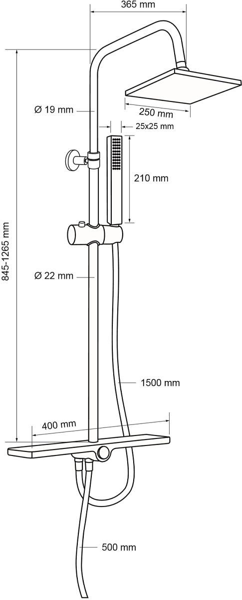 Приобрести aquanet душевая стойка pragmatic s 126 см, хром af430-70-s-c, с полочкой
