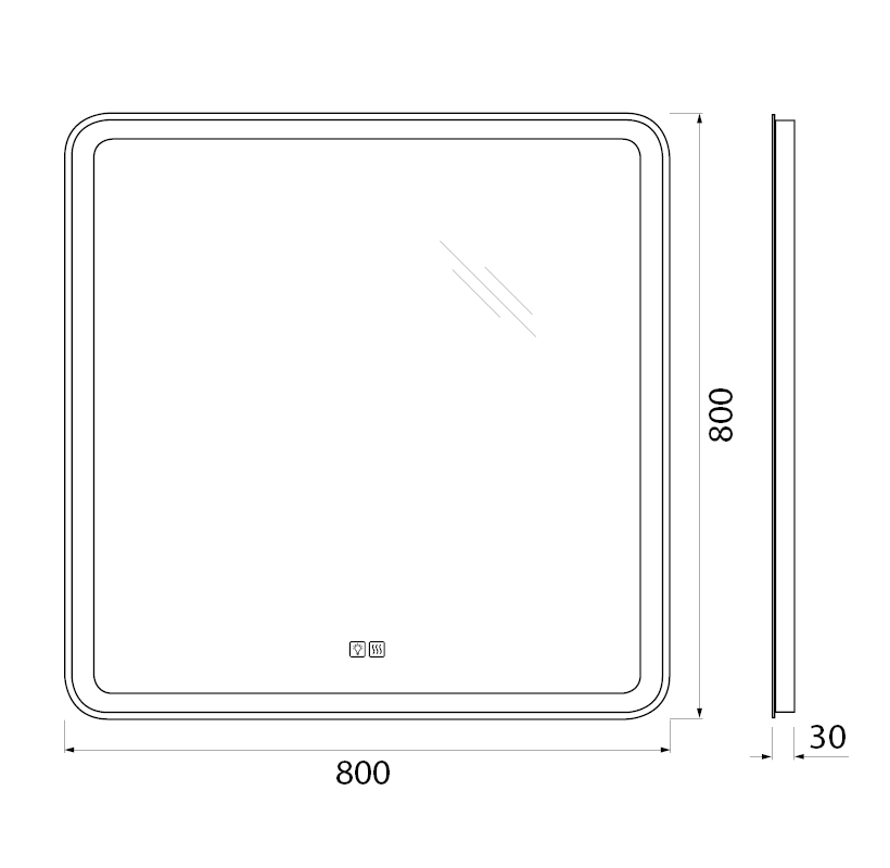 Приобрести belbagno зеркало 800х800 см spc-mar-800-800-led-tch-warm