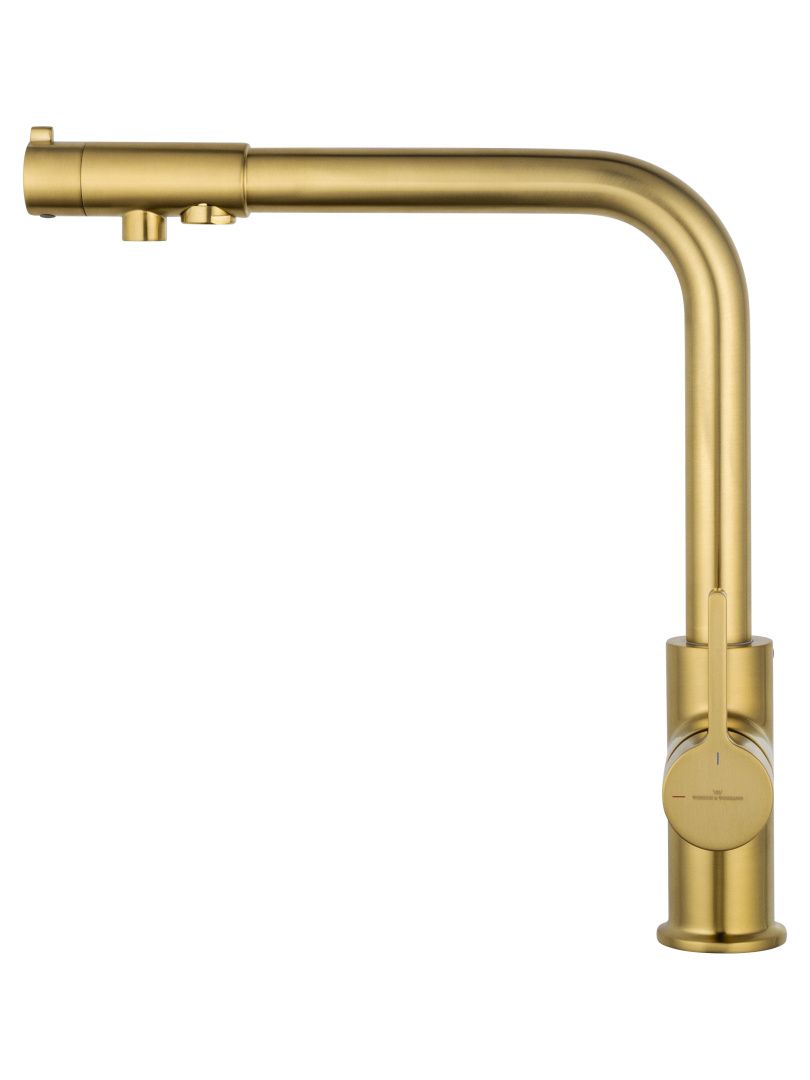 Приобрести смеситель для кухни c подключением фильтра wonzon & woghand, брашированное золото (ww-88458008-bg)