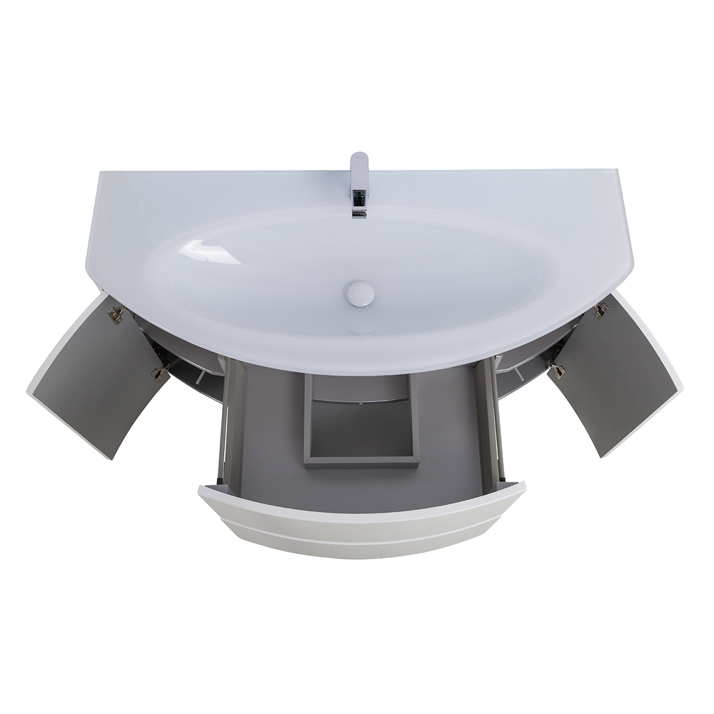 Приобрести cezares тумба подвесная с раковиной eden 121 см bianco lucido, стекло, белая 54861