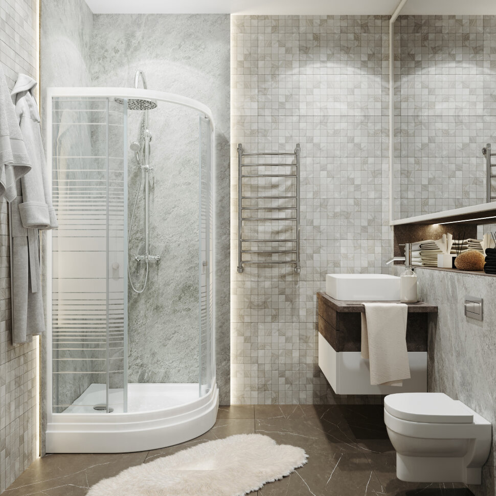 Приобрести тритон душевое ограждение стандарт а аква полосы 100х100 см, белая с узором щ0000025927