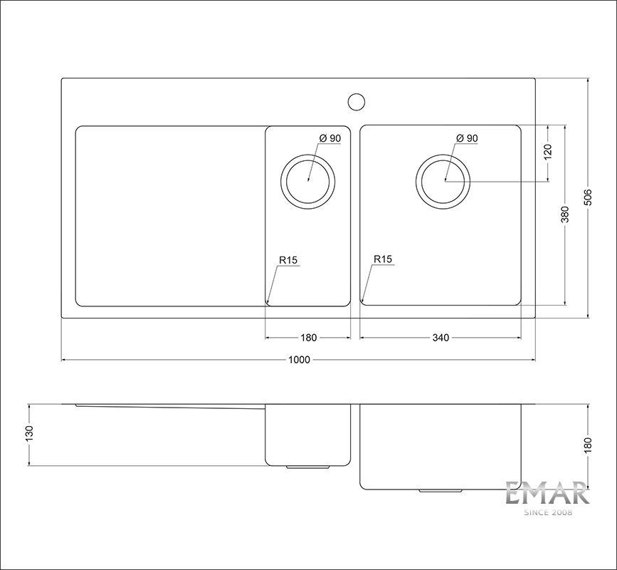 Приобрести oulin кухонная мойка 100х56 см, сатин oulin ol-ftrl201r