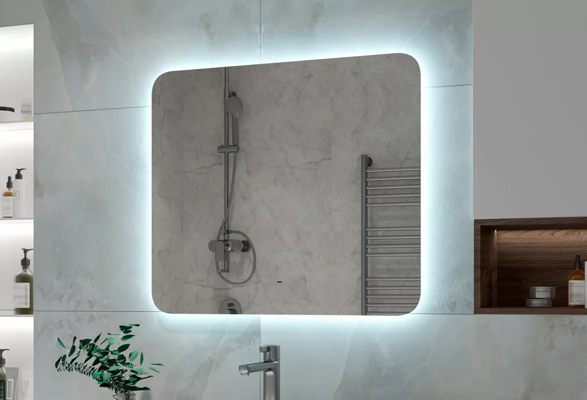 Приобрести continent зеркало с подсветкой burzhe 80х70 см, белое