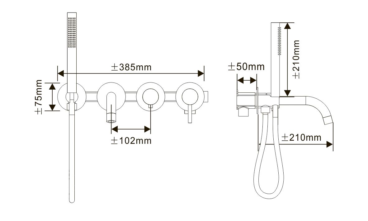 Приобрести hayzburg встраиваемый смеситель для ванны и душа, никель hb-2004bn