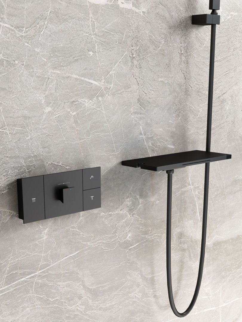 Приобрести vincea встраиваемая душевая система futura, черная матовая vsfw-2f11tmb